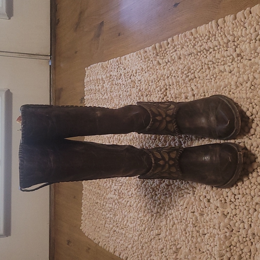 Old Gringo 7 1/2 B Distressed walking heel knee Boots - Picture 2 of 16